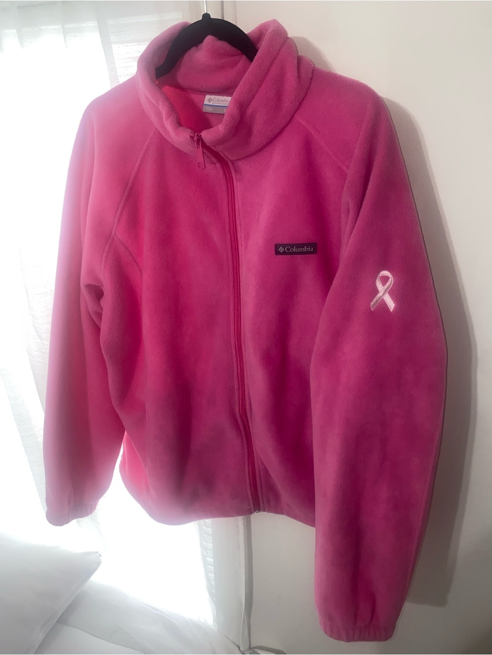 Columbia Pink Fleece Jacket with Breast Cancer Ribbon